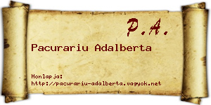 Pacurariu Adalberta névjegykártya